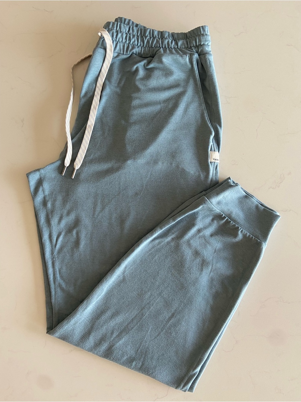 Vuori Slate Blue Track Joggers with White Drawstring